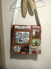 Load image into Gallery viewer, Not all Who Wander are Lost Bag. Handmade from recycled materials.