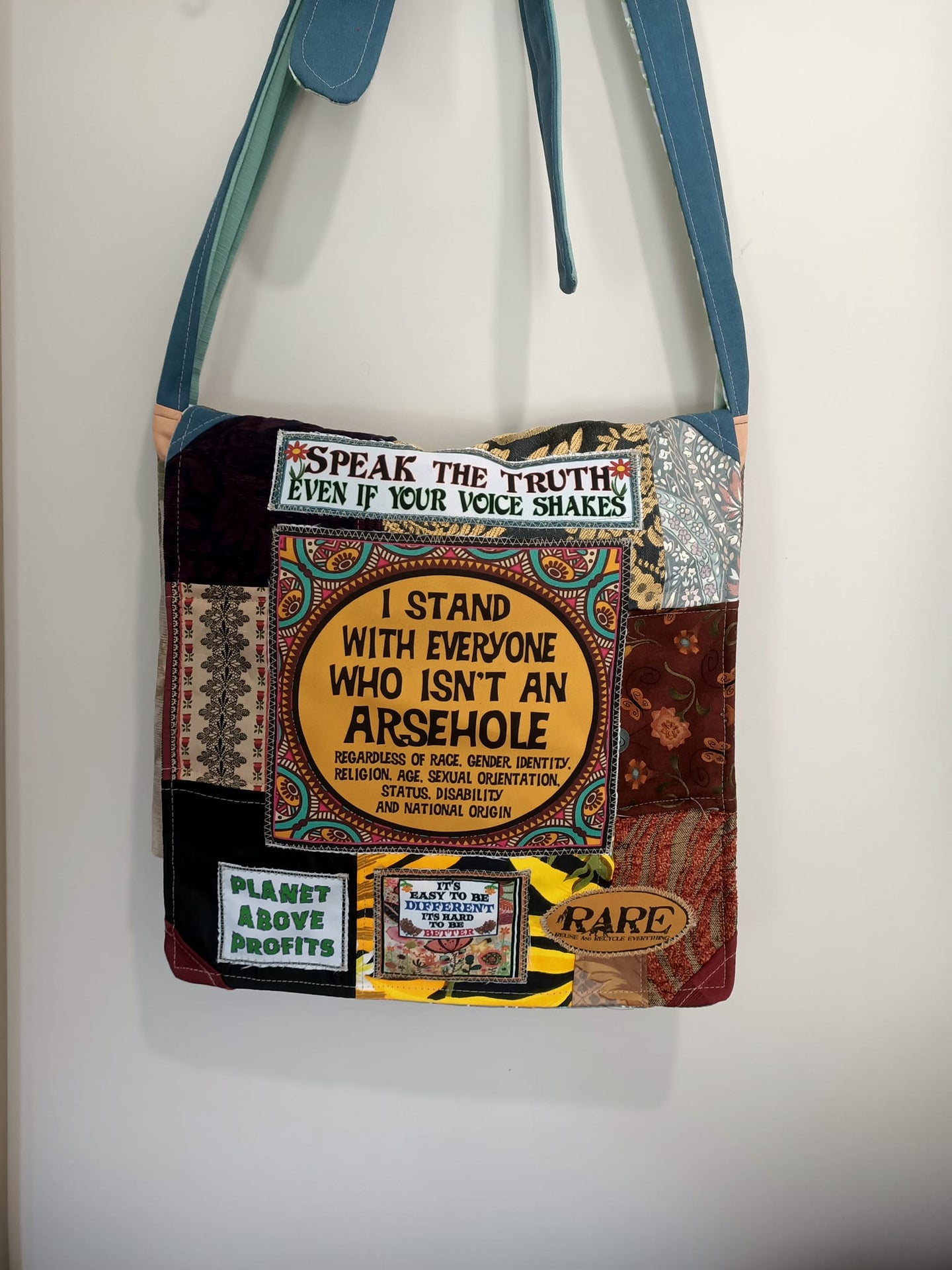 Arsehole Bag. Handmade from recycled materials.