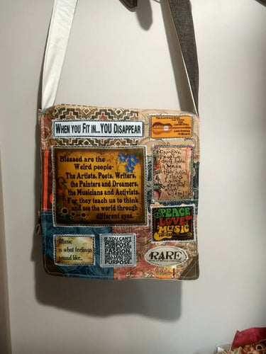 Blessed are the Artists Bag.  Handmade from recycled materials
