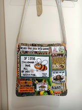 Load image into Gallery viewer, If I Die Bee Bag.  Handmade from recycled materials.