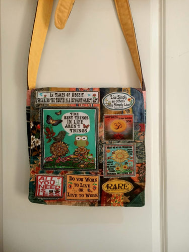 Best Things in Life bag-handmade from recycled materials.