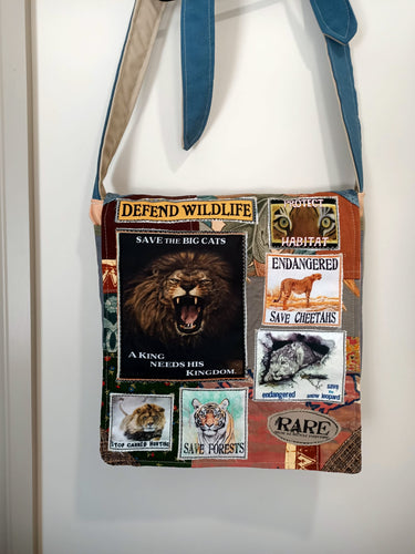 Big Cat Bag. Handmade from recycled materials.