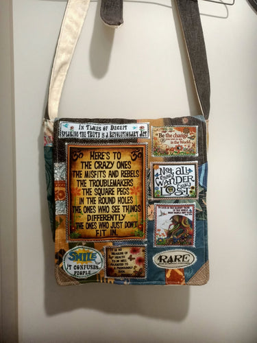 Crazy Ones Bag. Handmade from recycled materials.