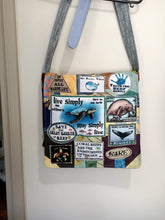 Load image into Gallery viewer, Save the Great Barrier Reef Bag. Handmade using recycled materials.