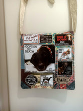 Load image into Gallery viewer, Save the Greyhound Bag. Handmade from recycled materials.