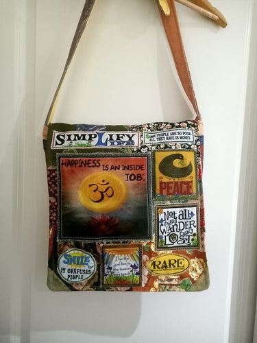 Happiness bag. Handmade from recycled materials.