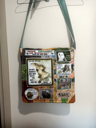 Joey Aussie Wildlife Bag. Handmade from recycled materials.