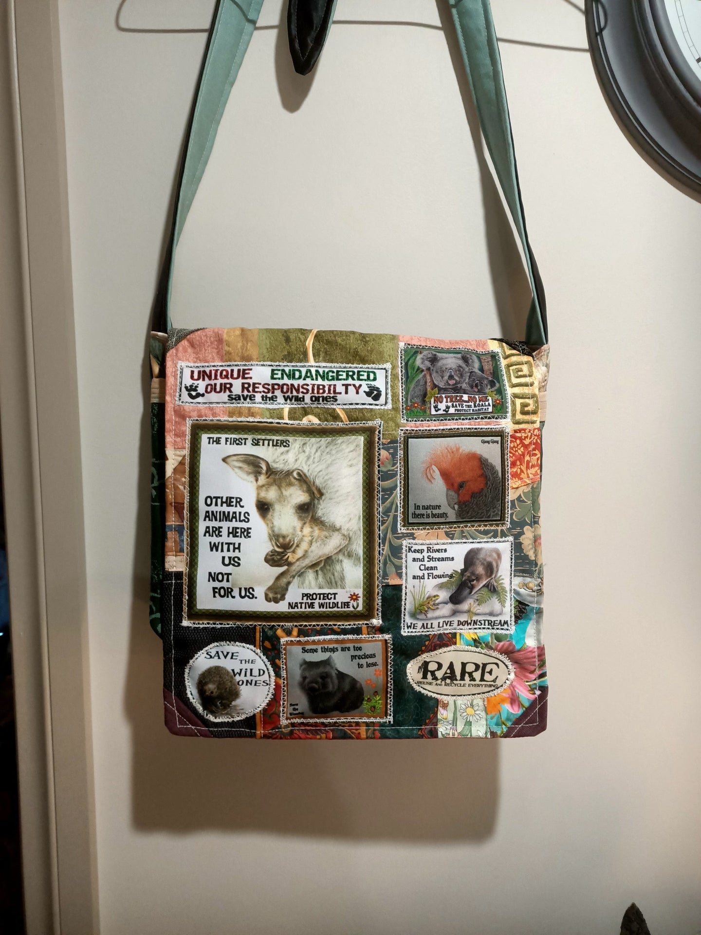 Joey Aussie Wildlife Bag. Handmade from recycled materials.