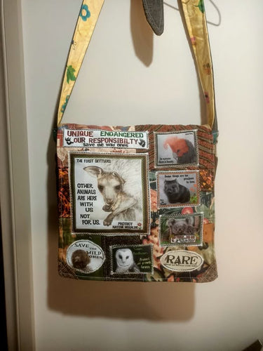 Joey Aussie Wildlife Bag. Handmade from recycled materials.
