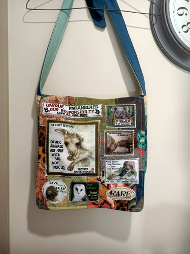 Joey Aussie Wildlife Bag. Handmade from recycled materials.