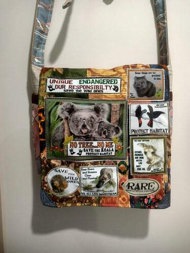 Save the Koala Bag. Handmade from recycled materials.