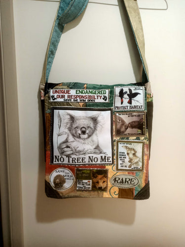 Save the Koala Bag. Handmade from recycled materials.