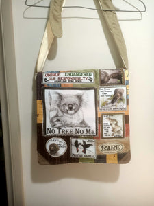 Save the Koala Bag. Handmade from recycled materials.