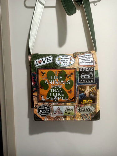 I Like other Animals Bag. Handmade from recycled materials.