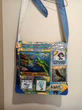 Load image into Gallery viewer, Protect the Oceans Bag. Handmade from recycled materials.