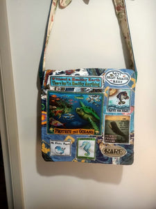 Protect the Oceans Bag. Handmade from recycled materials.