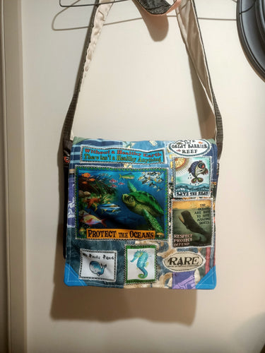 Protect the Oceans Bag. Handmade from recycled materials.