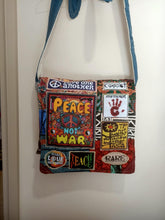 Load image into Gallery viewer, Peace War Bag. Handmade from recycled materials.