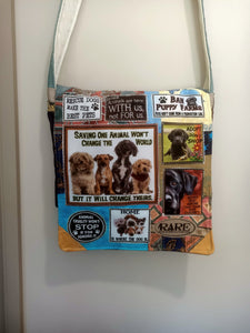 Rescue Pound Dog Bag. Handmade from recycled materials.