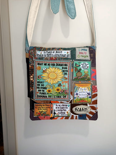 Sunflower Bag. Handmade from recycled materials.