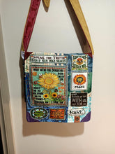 Load image into Gallery viewer, Sunflower Bag. Handmade from recycled materials.