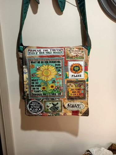 Sunflower Bag. Handmade from recycled materials.
