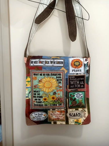 Sunflower Bag. Handmade from recycled materials.