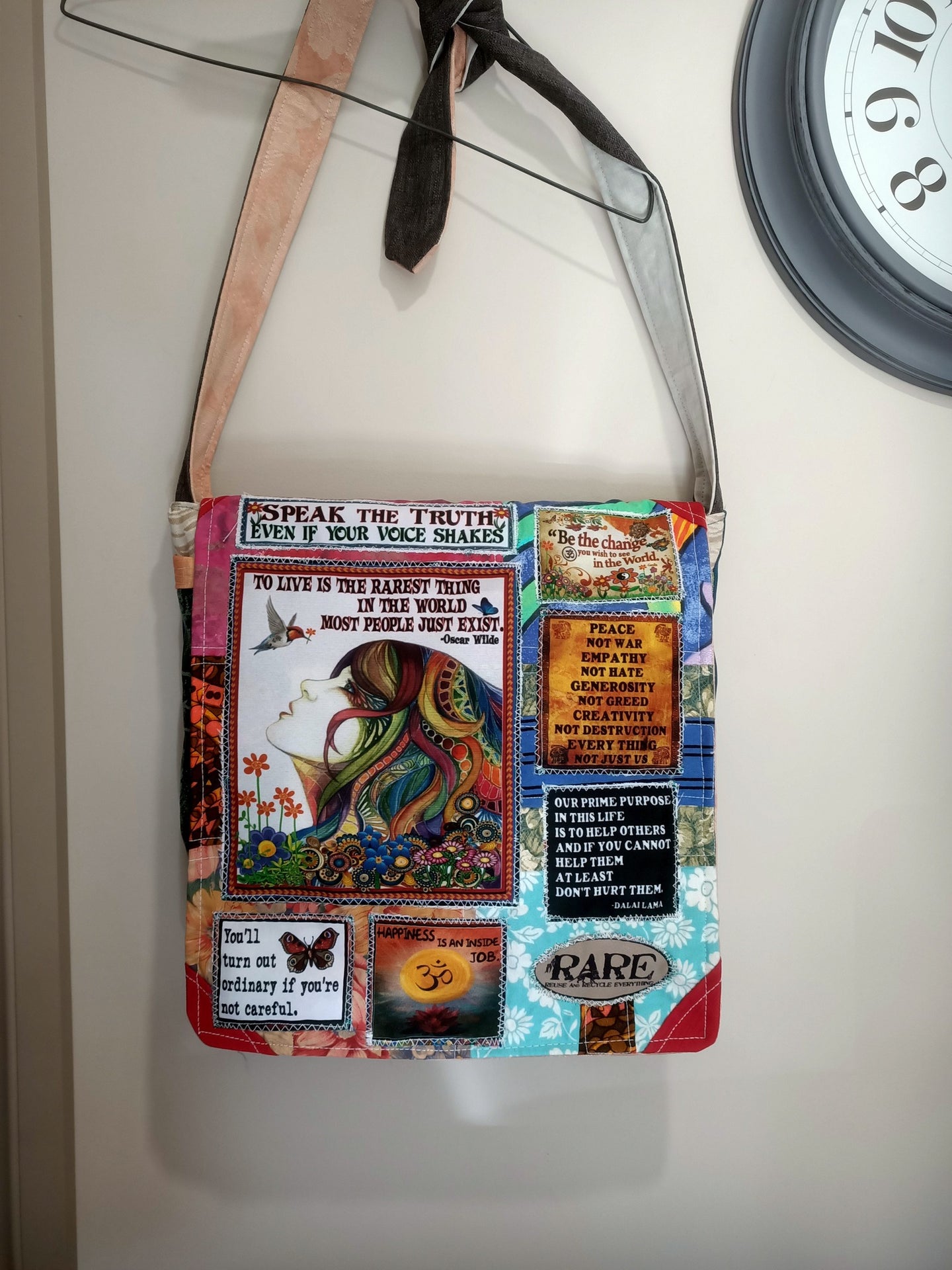 To Live Girl Bag. Handmade from recycled materials.