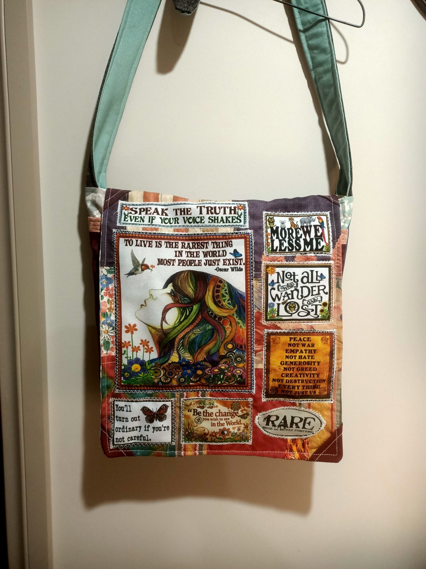 To Live Girl Bag. Handmade from recycled materials.