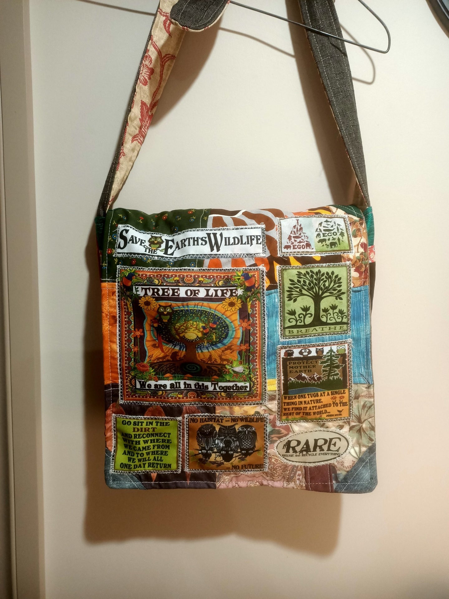Tree of Life Bag. Handmade from recycled materials.