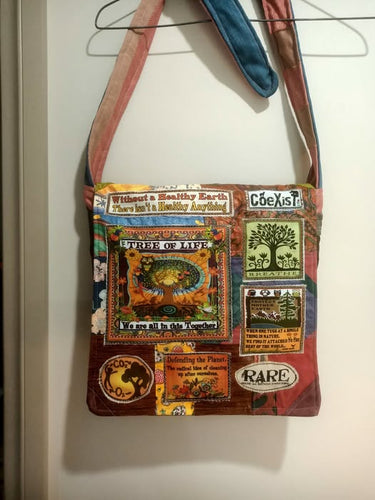 Tree of Life Bag. Handmade from recycled materials.