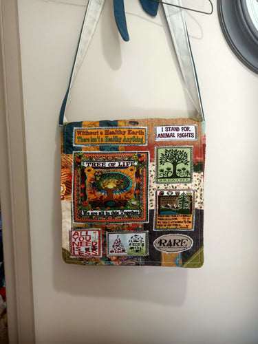 Tree of Life Bag. Handmade from recycled materials.