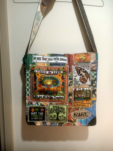 Tree of Life Bag. Handmade from recycled materials.