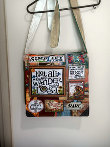 Not all Who Wander are Lost Bag. Handmade from recycled materials.