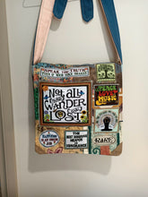 Load image into Gallery viewer, Not all Who Wander are Lost Bag. Handmade from recycled materials.