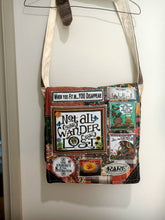 Load image into Gallery viewer, Not all Who Wander are Lost Bag. Handmade from recycled materials.