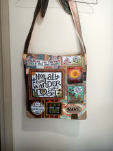 Load image into Gallery viewer, Not all Who Wander are Lost Bag. Handmade from recycled materials.