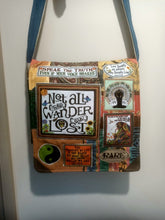 Load image into Gallery viewer, Not all Who Wander are Lost Bag. Handmade from recycled materials.