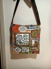 Load image into Gallery viewer, Not all Who Wander are Lost Bag. Handmade from recycled materials.