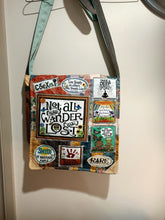 Load image into Gallery viewer, Not all Who Wander are Lost Bag. Handmade from recycled materials.