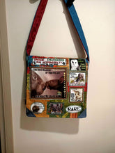 Load image into Gallery viewer, Save the Wombat bag..handmade from recycled materials by me.