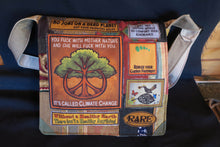 Load image into Gallery viewer, Climate Change Bag. Handmade from recycled materials.