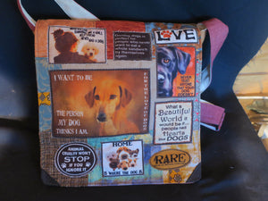 For the Love of Dogs Bag. Handmade from recycled materials.