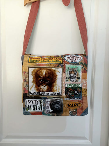 Orangutan or Palm Oil Bag. Handmade from recycled materials.