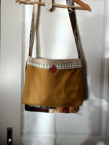 Mostly Peace bag. Handmade from recycled materials.